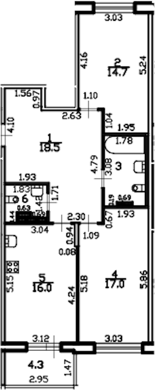 2-комнатная квартира 75.5 м², 4/4 эт., ЖК «Riviera Club»